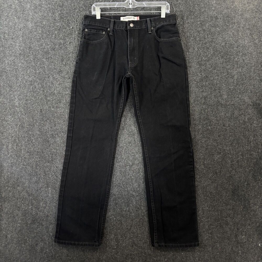 Levis 505 Jeans Men's 32x32 Black Straight Leg 5 Pocket Denim Pants Dark Wash